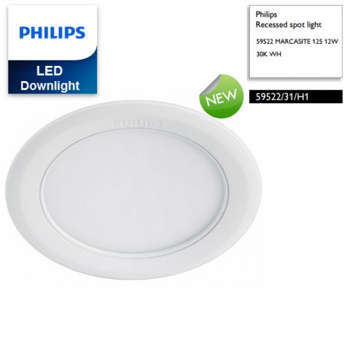 Đèn downlight âm trần LED Philips MARCASITE 59522 Φ125 12W 65K WH recessed