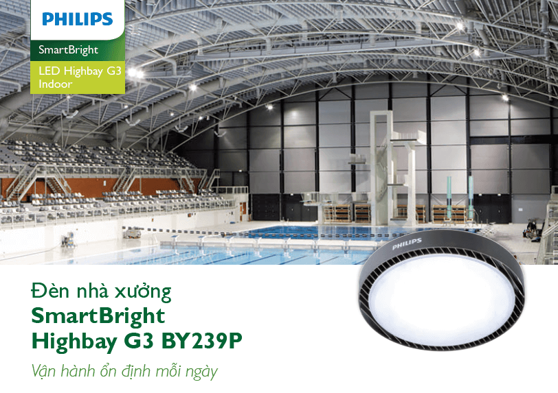  Đèn Higbay Led Philips chiếu sáng nhà xưởng Ess SmartBright HB BY239P LED60/CW PSU 
