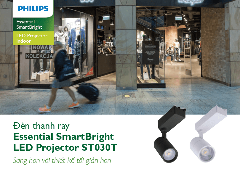  Đèn Led thanh rây Philips chiếu điểm Ess Smartbright Projector ST030ST030T LED8/830 8W 220-240V I NB WH 