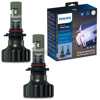 Bộ đèn pha xe hơi ô tô Philips LED Ultinon Pro 9000 HL HB3/4 LED 11005 U90 CW X2 ánh sáng trắng 12V-24V-5800K tăng sáng +250%