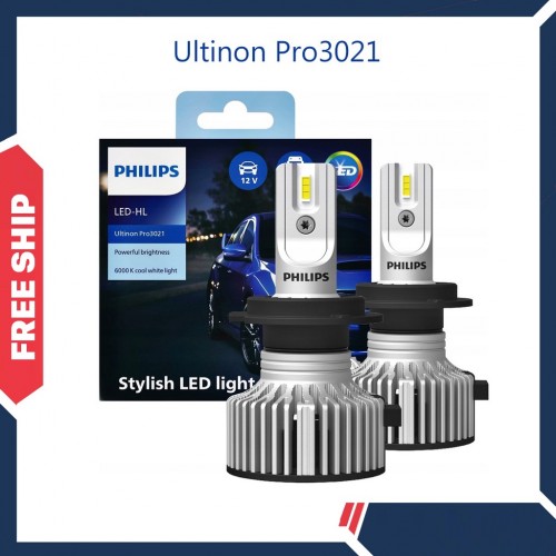 Bộ đèn pha xe hơi ô tô Philips ULTINON ESSENTIAL LED HB3/4 11005 Pro3021 X2 ánh sáng trắng 6000K
