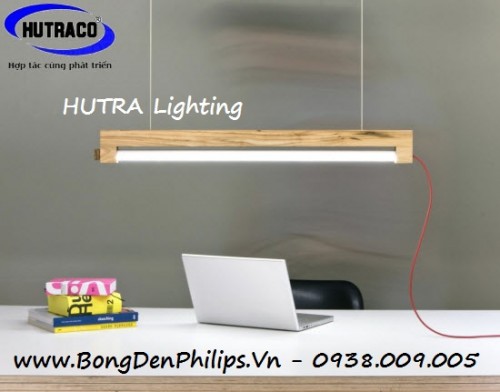 Bộ máng đèn gỗ HUTRA Lighting bóng đèn Essential Ledtube Philips 1m2 20W