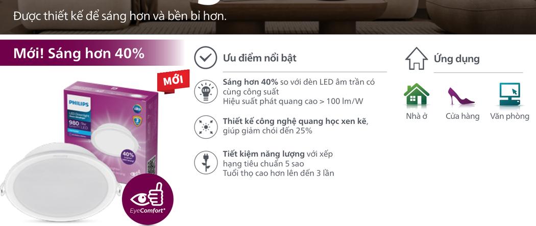 Đặc điểm kỹ thuật Đèn Led Philips Âm Trần Meson UltraBright Siêu Sáng 30.000H