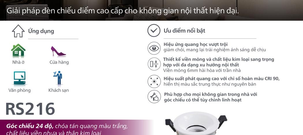 Đặc điểm kỹ thuật Đèn Led Philips Chiếu Điểm RS216 và RS350 Chuyên Nghiệp