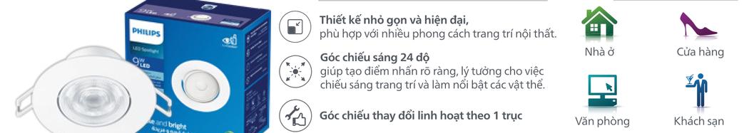 Đặc điểm kỹ thuật Đèn Led Philips Chiếu Điểm SL190 và Đui GU10 Essential